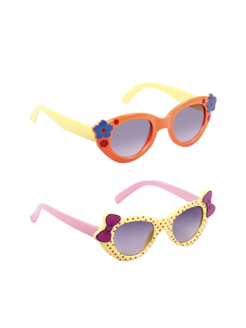 

Olvin Girls Set of 2 Grey Lens Oval Sunglasses with UV Protected Lens 2104-2203