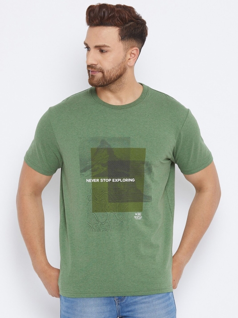 

98 Degree North Men Green Typography Printed T-shirt
