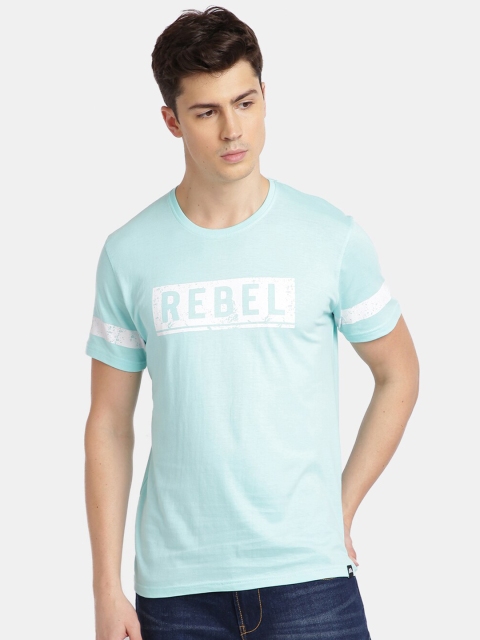 

MASH UNLIMITED Men Blue Printed Slim Fit T-shirt
