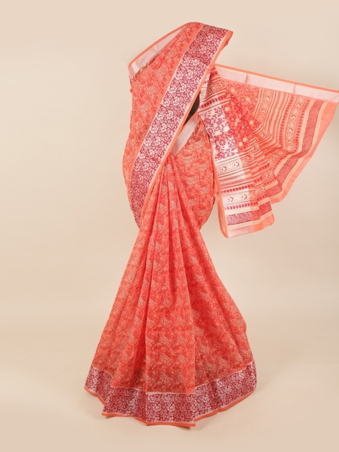 

Pothys Orange Floral Saree