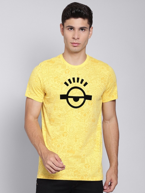 

Free Authority Men Yellow Minion Printed Pure Cotton T-shirt