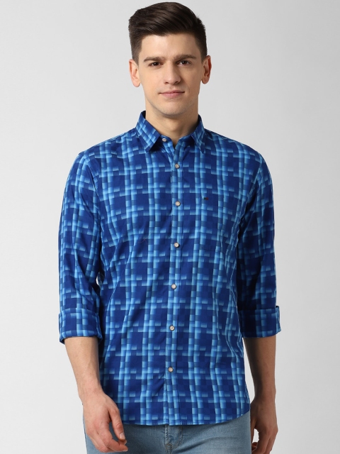 

Peter England Casuals Men Blue Slim Fit Checked Casual Shirt