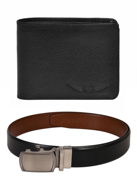

CHRISTOPOLO Men Black Leather Accessory Gift Set
