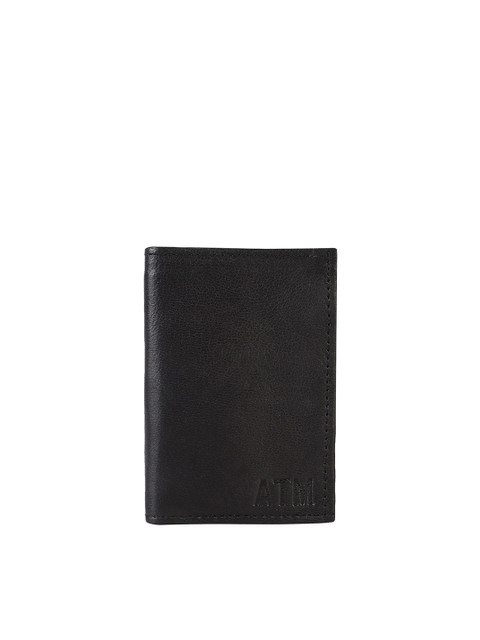 

Swiss Design Unisex Black Solid Leather Card Holder