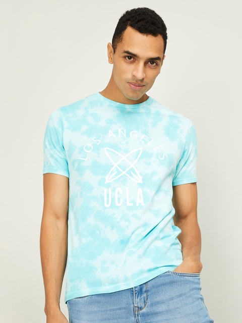 

UCLA Men Blue Typography Printed Slim Fit T-shirt