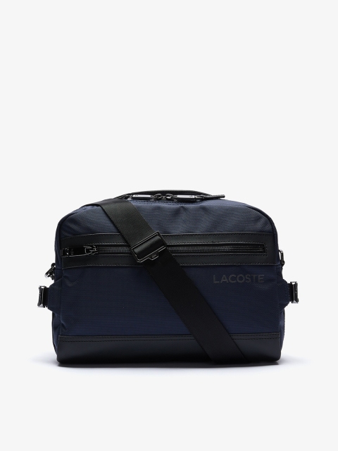 

Lacoste Men Navy Blue Textured Messenger Bag