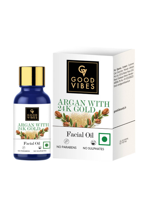 

Good Vibes Women Transparent Argan Facial Oil with 24K Gold