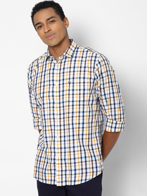 

Allen Solly Men Multicoloured Slim Fit Checked Casual Shirt, Multi