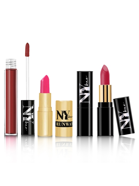 

NY Bae Women Set of 3 Party is On Lipsticks 12 g, Brown