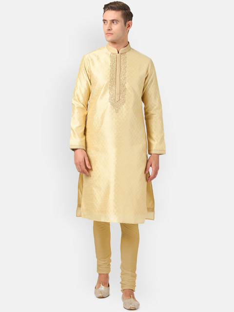 

Louis Philippe Men Beige Kurta with Churidar