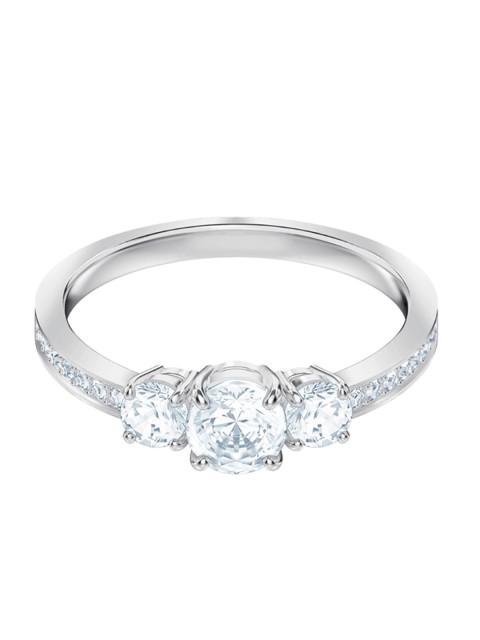 

SWAROVSKI Round White Rhodium-Plated Attract Trilogy Round Ring