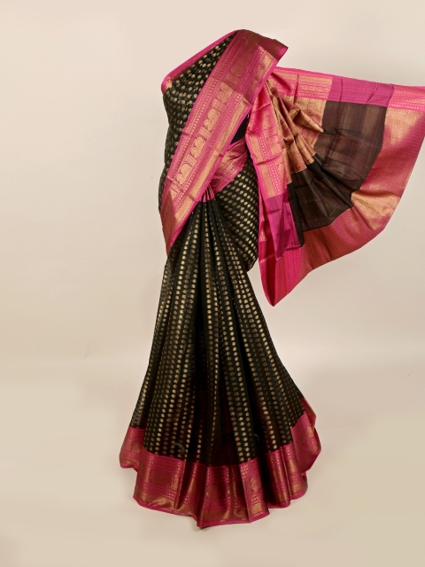 

Pothys Black & Pink Woven Design Saree