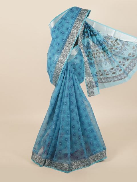 

Pothys Blue & Black Printed Saree
