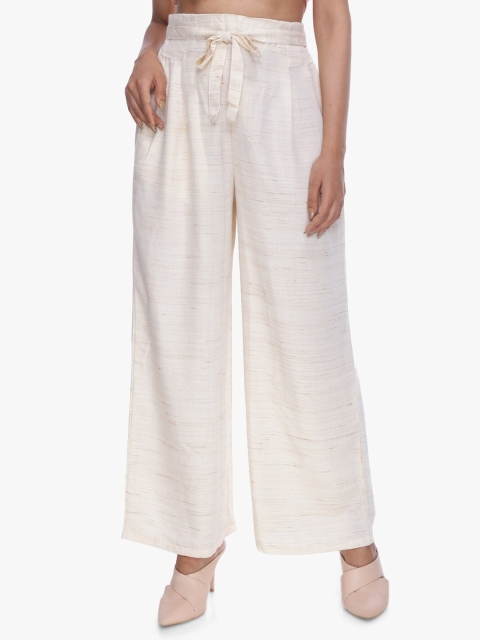 

Scarves & Glitters Women Off White Palazzos