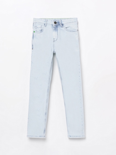 Bossini Boys Blue Slim Fit Mid-Rise Heavy Fade Jeans