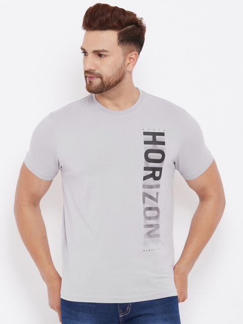 

98 Degree North Men Grey Typography Printed T-shirt