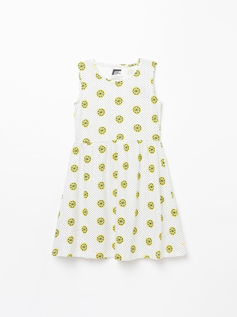 

Fame Forever by Lifestyle Kids Girls White & Yellow Abstract Printed Dress