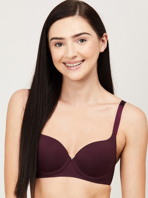 

Ginger by Lifestyle Burgundy Balconette Bra Medium Coverage Underwired Lightly Padded