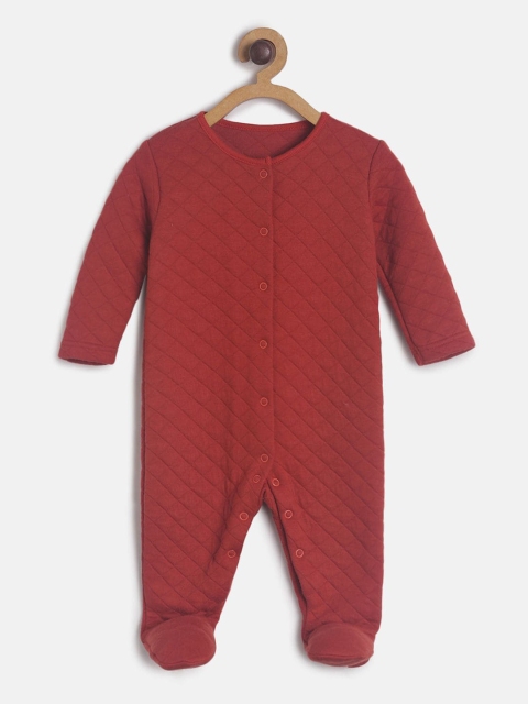 

MINI KLUB Infant Girls Maroon Self Design Sleepsuit