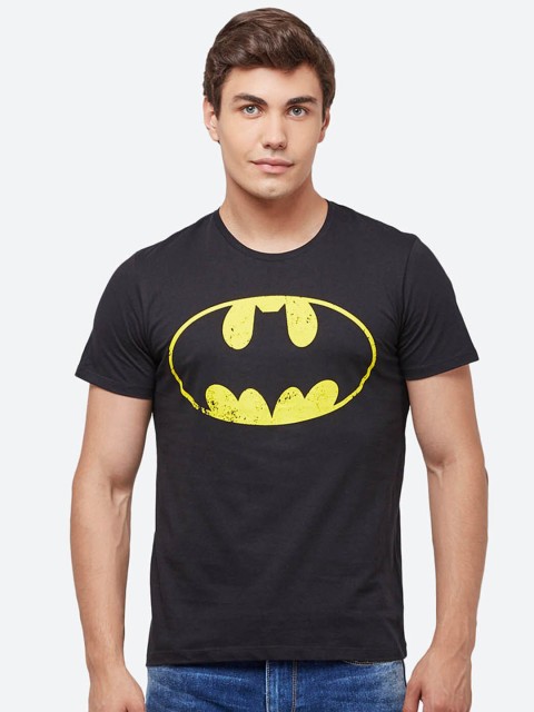 

Free Authority Men Black Batman Printed Cotton T-shirt