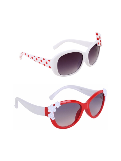 

Olvin Girls Grey Lens & White Oval Sunglasses with UV Protected Lens