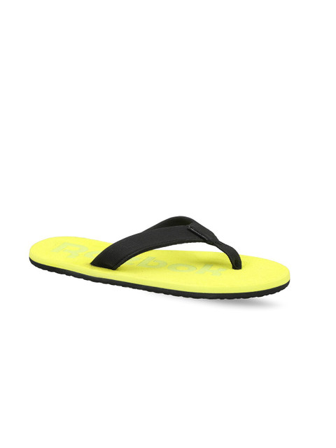 

Reebok Men Yellow & Black Printed Rubber Slip-On