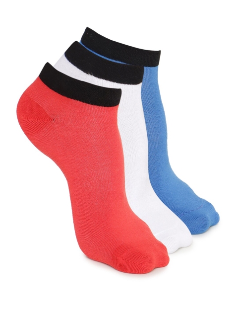 

FOREVER 21 Men Pack Of 3 Solid Ankle-Length Socks, Blue