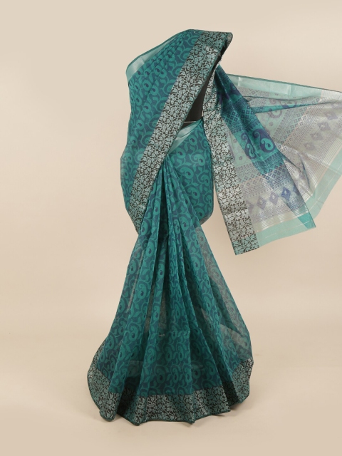 

Pothys Sea Green & Blue Floral Saree