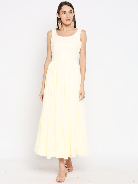 

Ira Soleil Women Cream Georgette Anarkali Kurta