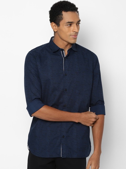 

Allen Solly Men Navy Blue Slim Fit Printed Casual Shirt