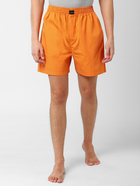 

Peter England Men Mustard Yellow & Black Printed Cotton Boxers PI52099804