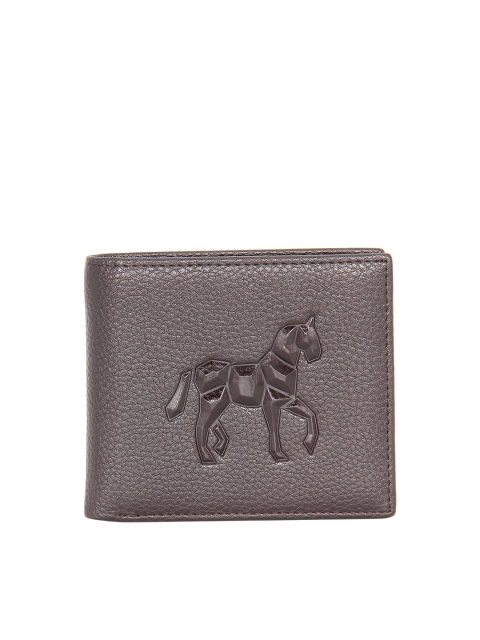 

ESBEDA Men Brown Textured PU Two Fold Wallet with RFID