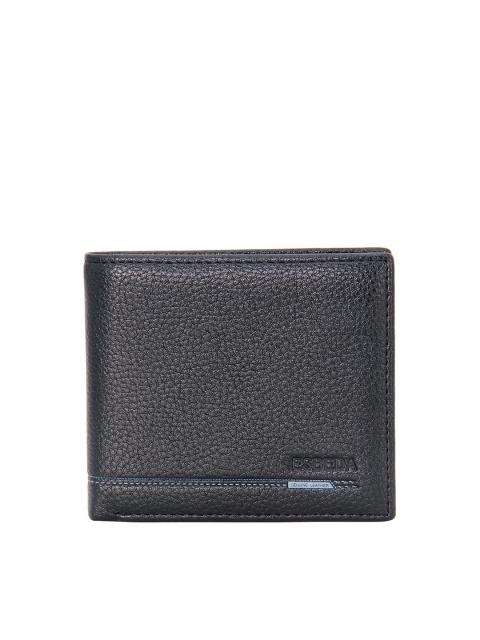 

ESBEDA Men Black Textured PU Two Fold Wallet with SIM Card Holder