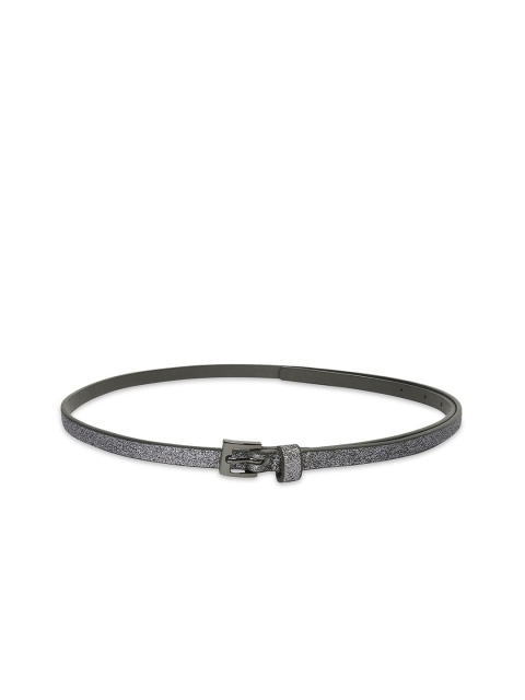 

Forever Glam by Pantaloons Women Gunmetal-Toned Shimmer Slim Belt, Metallic