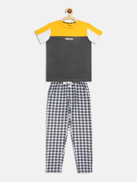 

Lil Tomatoes Boys Black & White Colourblocked Night suit
