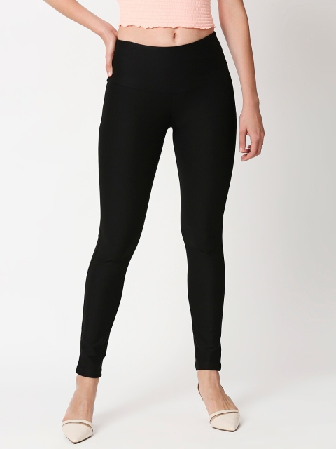 

fungus Women Black Solid Slim-Fit Treggings