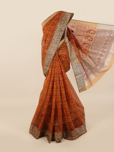 

Pothys Mustard & Red Ethnic Motifs Saree
