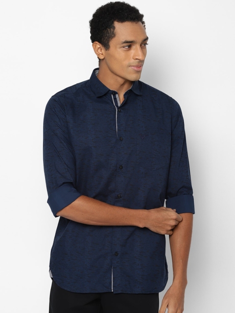 

Allen Solly Men Navy Blue Slim Fit Printed Cotton Casual Shirt