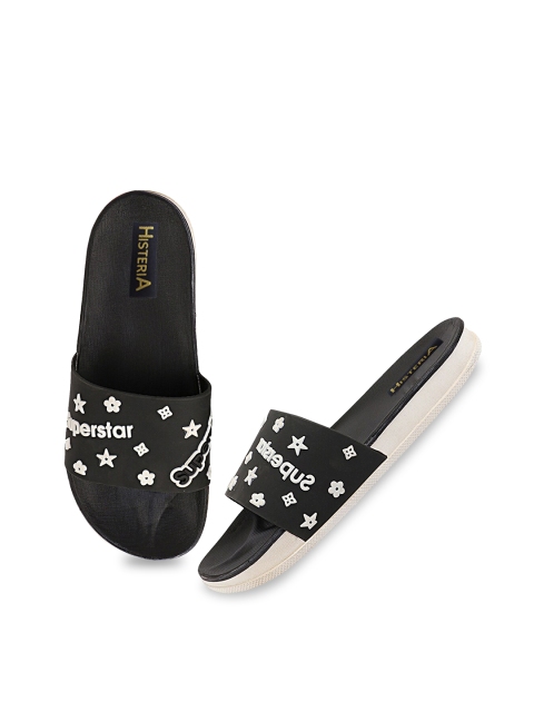 

Histeria Men Black & White Embellished Sliders