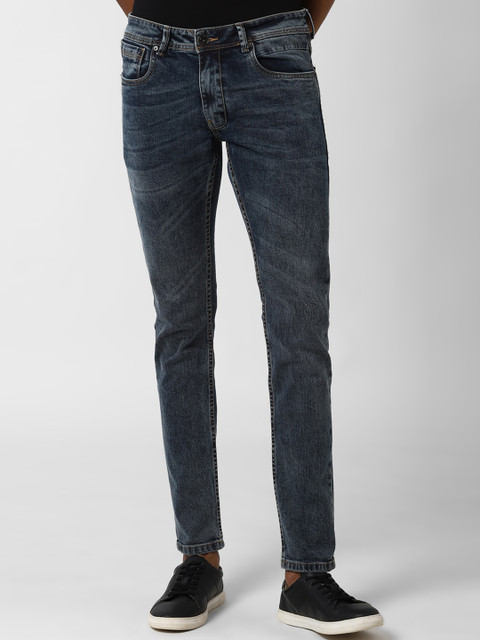 

Peter England Casuals Men Navy Blue Heavy Fade Jeans