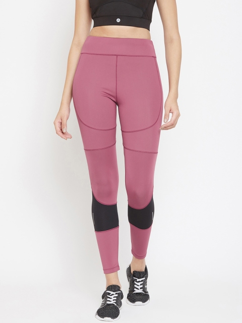 

ATHLISIS Women Mauve Solid Quick Dry Training Tights