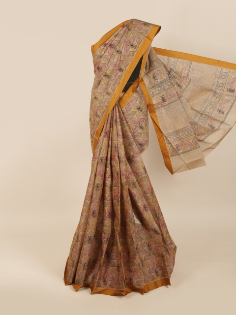 

Pothys Mustard & Pink Ethnic Motifs Saree