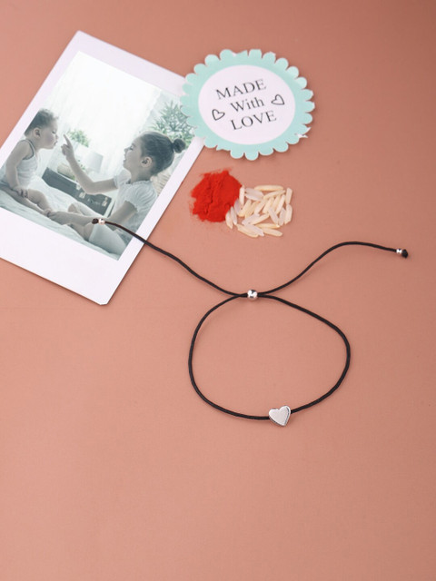 

Adorn By Nikita Kids rakhi With Sterling Silver Heart Charm