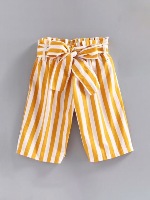 

Ed-a-Mamma Girls Mustard Yellow Striped Loose Fit Trousers