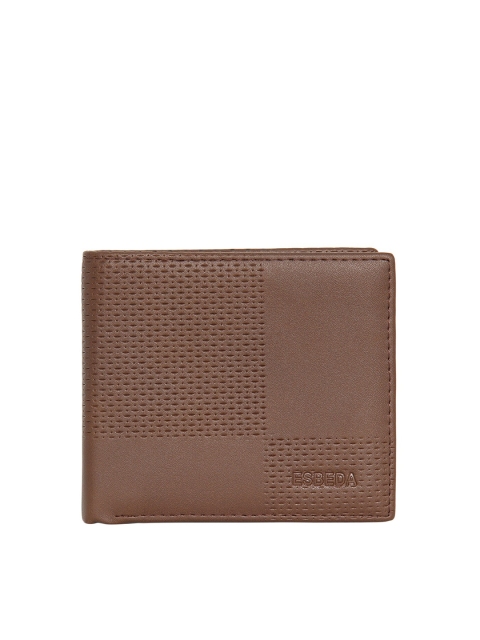 

ESBEDA Men Brown Textured PU Two Fold Wallet with SIM Card Holder