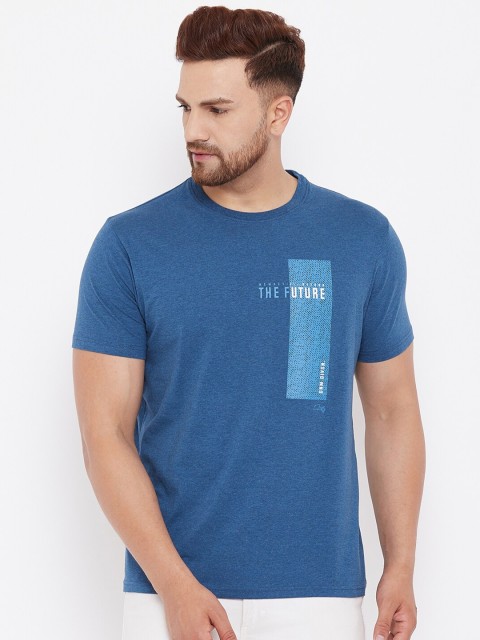

98 Degree North Men Blue Typography T-shirt