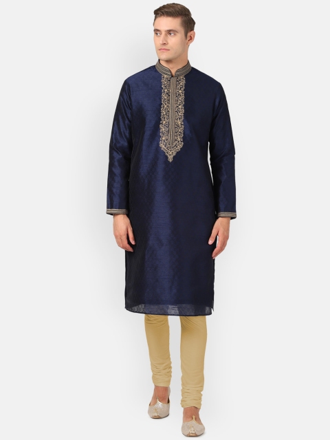 

Louis Philippe Men Navy Blue Kurta with Churidar