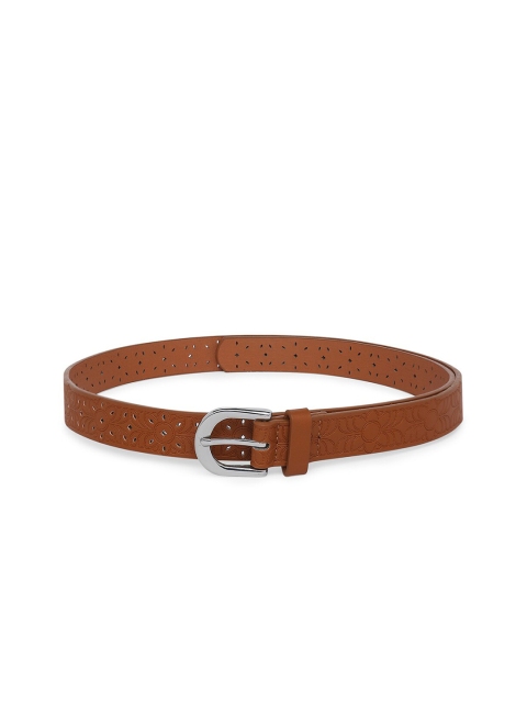 

Forever Glam by Pantaloons Women Tan Brown Textured Cut-Out Slim Belt