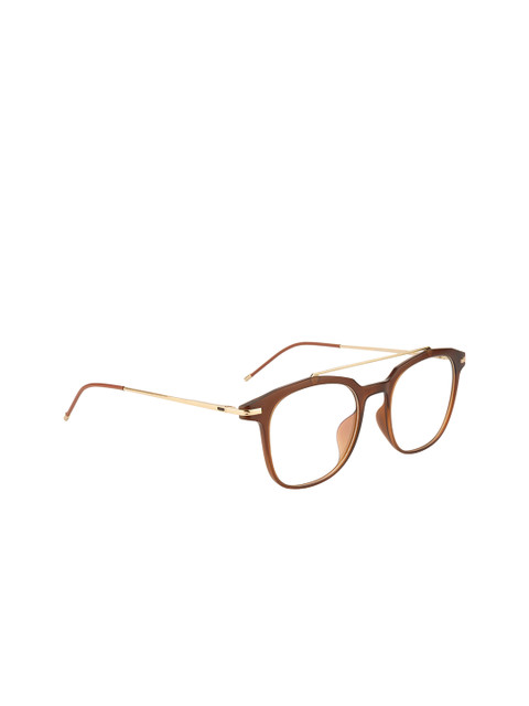 

Ted Smith Unisex Gold & Brown Full Rim Browline Frames TSO-126_C6