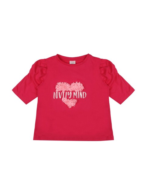 

RAINE AND JAINE Girls Red Typography Printed T-shirt